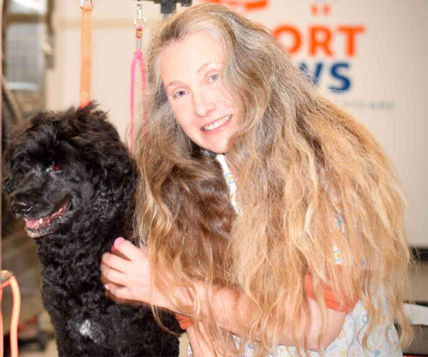 groomer with dog
