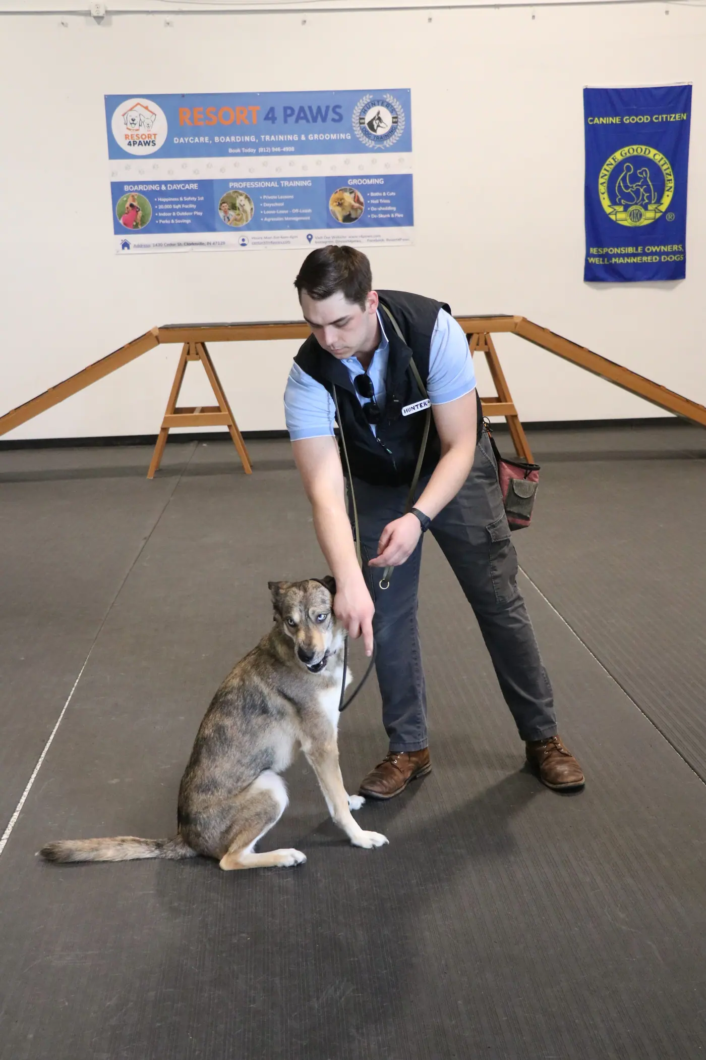 dog trainer with dog